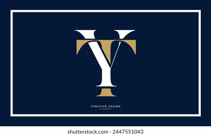 Alphabet letters YT or TY initials logo monogram