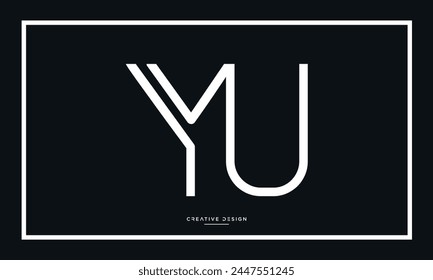 Alphabet letters YU or UY initials logo monogram