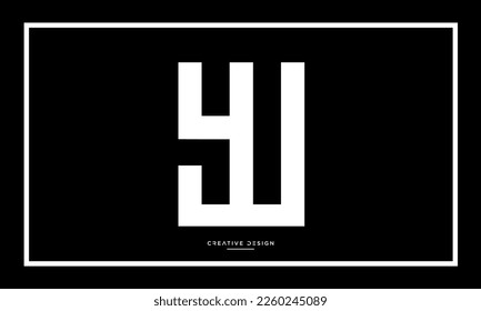 Alphabet Letters YU or UY Monogram