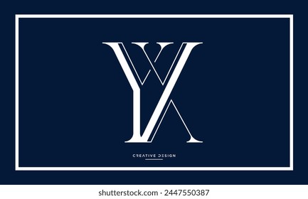 Alphabet letters YX or XY initials logo monogram