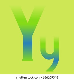 Alphabet letters Yy in colored gradient