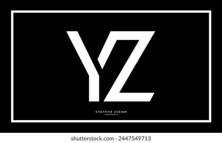 Alphabet letters YZ or ZY initials logo monogram