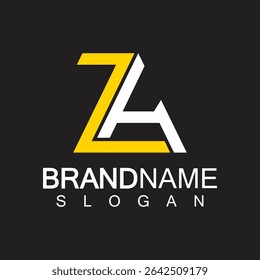 Alphabet Letters  ZA or AZ  logo design template