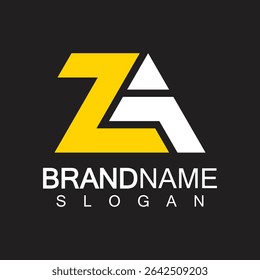 Alphabet Letters  ZA or AZ  logo design template