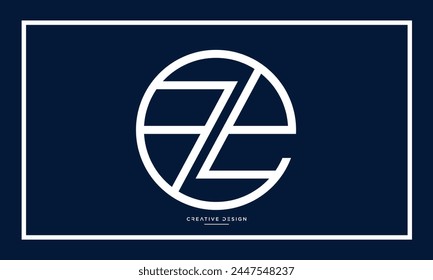 Alphabet letters ZE or EZ initials logo monogram