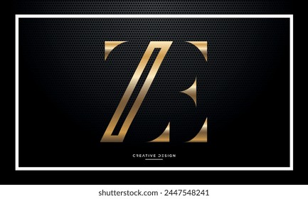 Alphabet letters ZE or EZ initials logo monogram