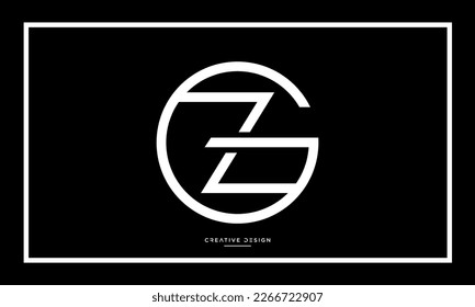 Alphabet Letters ZG or GZ Abstract logo Monogram