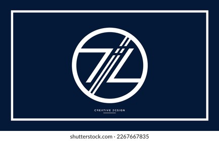 Alphabet Letters ZI or IZ Modern Logo
