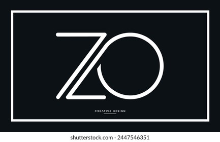 Alphabet letters ZO or OZ initials logo monogram