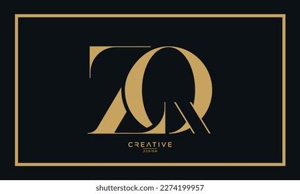 Alphabet Letters ZQ or QZ Logo Monogram