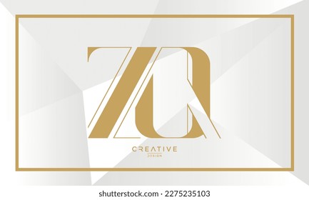 Alphabet Letters ZQ or QZ Logo Monogram