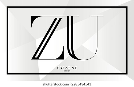 Alphabet Letters ZU oder UZ Modern Logo