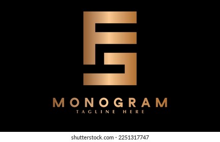 Plantilla de logotipo del vector de monograma abstracto de alfa o FL