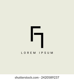 Alphabet LF and FL illustration monogram vector logo template