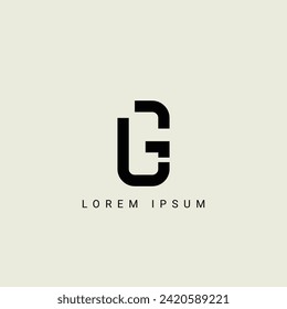 Alphabet LG and GL illustration monogram vector logo template