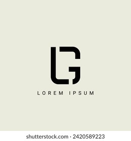 Alphabet LG and GL illustration monogram vector logo template