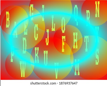 alphabet lighting abstract background vector illustration