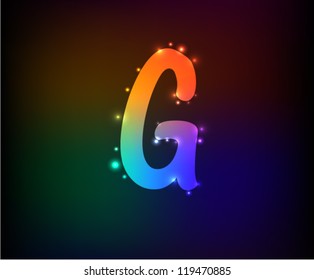 Alphabet light,Letter G,Vector