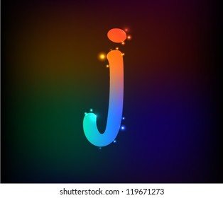 Alphabet light,Letter j,Vector