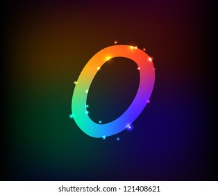 Alphabet light,Letter O,Vector