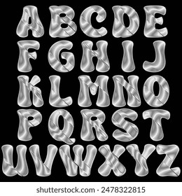 Alphabet Line Art Illustration Flat Design