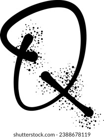 an alphabet with a line graffiti theme