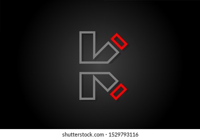 alphabet line K letter red black for company logo icon design. Suitable for a corporate or business design