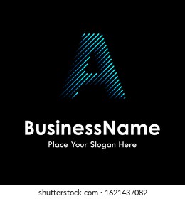 Alphabet A line style letters vector logo template. suitable for business, education and arts