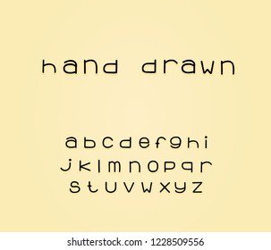 Alphabet linear design. Hand drawn lowercase letters. EPS 10