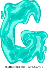 an alphabet with a liquid theme