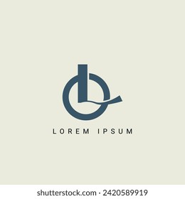 Alphabet LO and OL illustration monogram vector logo template