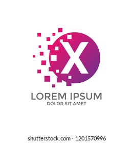 Alphabet logo abstract, Letter K Logo, K logo technology, Letter Design Vector with Square and circle.