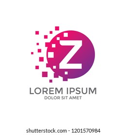 Alphabet logo abstract, Letter Logo, A logo technology, Letter Design Vector with Square and circle.