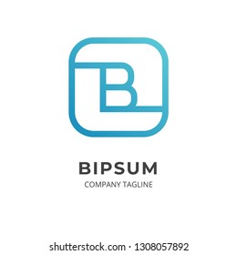 Alphabet logo concept. Letter B logo template. Minimal line style with soft blue color.  Can be use as icon and symbol for application, business, company, corporate, creative,  agency, and e-commerce.