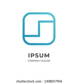 Alphabet logo concept. Letter I logo template. Minimal line style with soft blue color.  Can be use as icon and symbol for application, business, company, corporate, creative,  agency, and e-commerce.