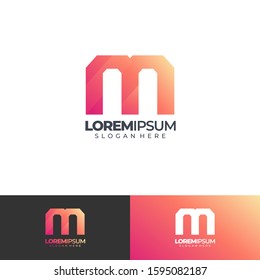 Alphabet logo concept simple elegant logo m