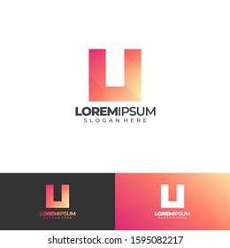 Alphabet logo concept simple elegant logo u