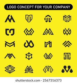 Alphabet logo concept vector art illustration.