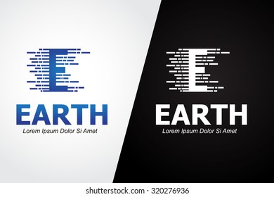 alphabet logo design element for E. business logo corporate identity