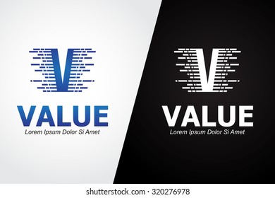 alphabet logo design element for V. business logo corporate identity