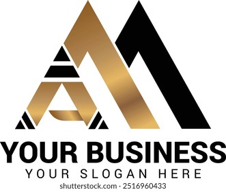 AM alphabet logo design for industries