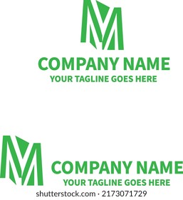 Alphabet logo design M with unique idea, editable color and font.