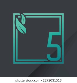 Alphabet logo design vector with nature style