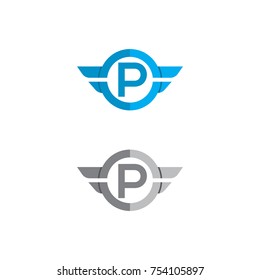 Alphabet Logo Design Vector Template, Combine Circle And Wings Icons