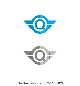 Alphabet Logo Design Vector Template, Combine Circle And Wings Icons