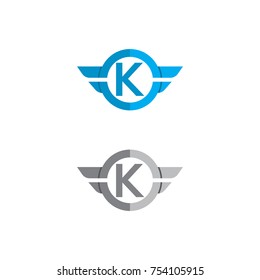 Alphabet Logo Design Vector Template, Combine Circle And Wings Icons