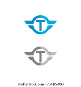 Alphabet Logo Design Vector Template, Combine Circle And Wings Icons