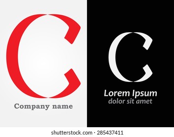 Alphabet logo design.Letter C logo.Abstract vector template.