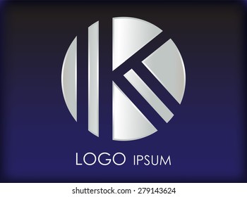 Alphabet logo design.Letter K logo.Abstract vector template.