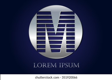 Alphabet logo design.Letter M logo.Vector illustration.